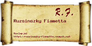 Ruzsinszky Fiametta névjegykártya